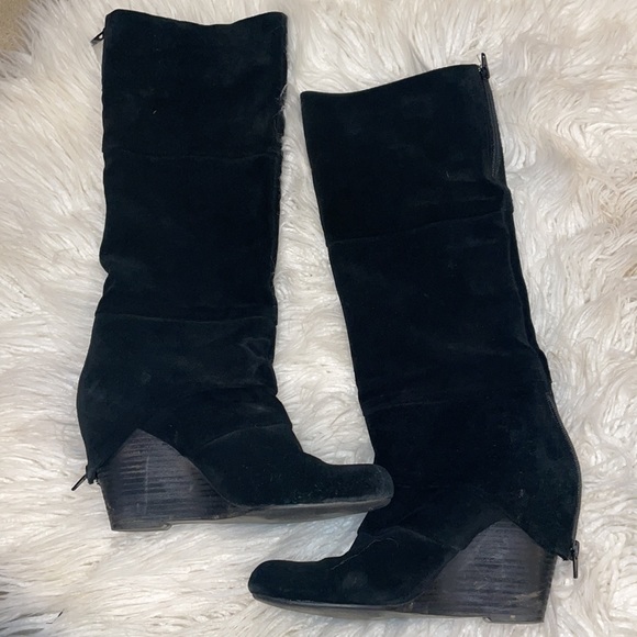 Fergie suede knee high wedge boots US 10 - Picture 6 of 9